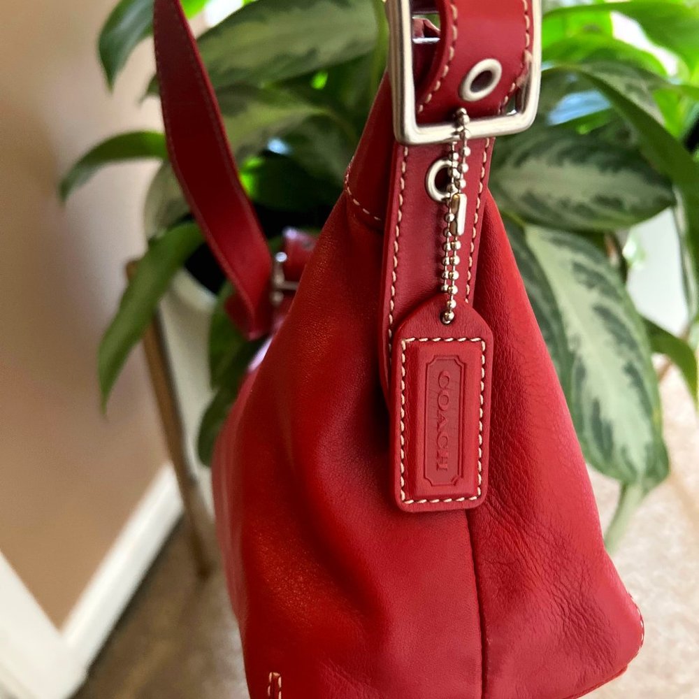Authentic Red Leather COACH handbag
